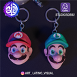 Mesa-de-trabajo-153.png 3MF super Mario bros keychains, no stand, Luigi head, Mario bros, koopa