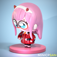 03.png Cute Chibi Zero Two - Darling in the FranXX Anime Figure - for 3D Printing