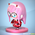 03.png Niedliche Chibi Zero Two - Darling in the FranXX Anime Figur - für den 3D-Druck