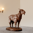 goat-statue-low-poly-2.png Indian goat low poly statue stl 3d print file