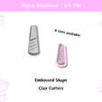 1.png Embossed Shape Clay Cutter for Polymer Clay | Digital STL File | 6 Sizes Embossing Clay Cutters for Earrings