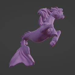 6.png Hippokamp seahorse horse Poseidon 3D print model