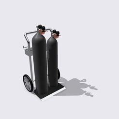 Tanks-2.jpeg Diorama Oxygen Acetylene Torch tank and cart set