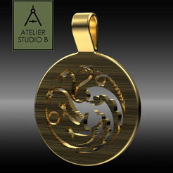 Tragaryen-Medaillon-V0-HQ.png STL file Targaryen Medals V0・3D printer design to download