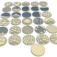 32mmx31.jpg 32mm Round Bases (x31) for Warhammer 40k or Dungeons & Dragons tabletop Miniatures