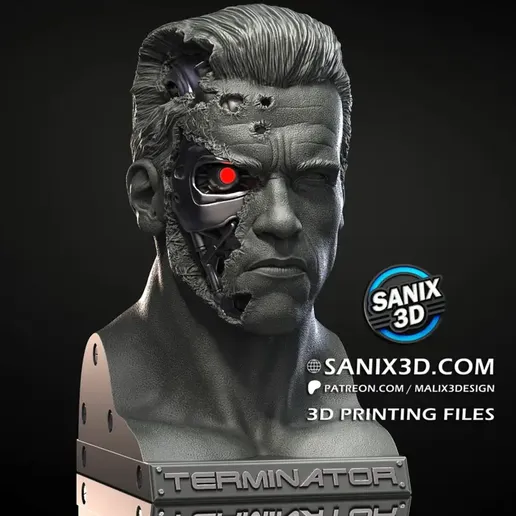 Archivo 3D TERMINATOR ( Busto ) - Archivos STL para impresión 3D 👾 ...