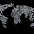oo.png 3D map of the world, handdrawn picture with frames