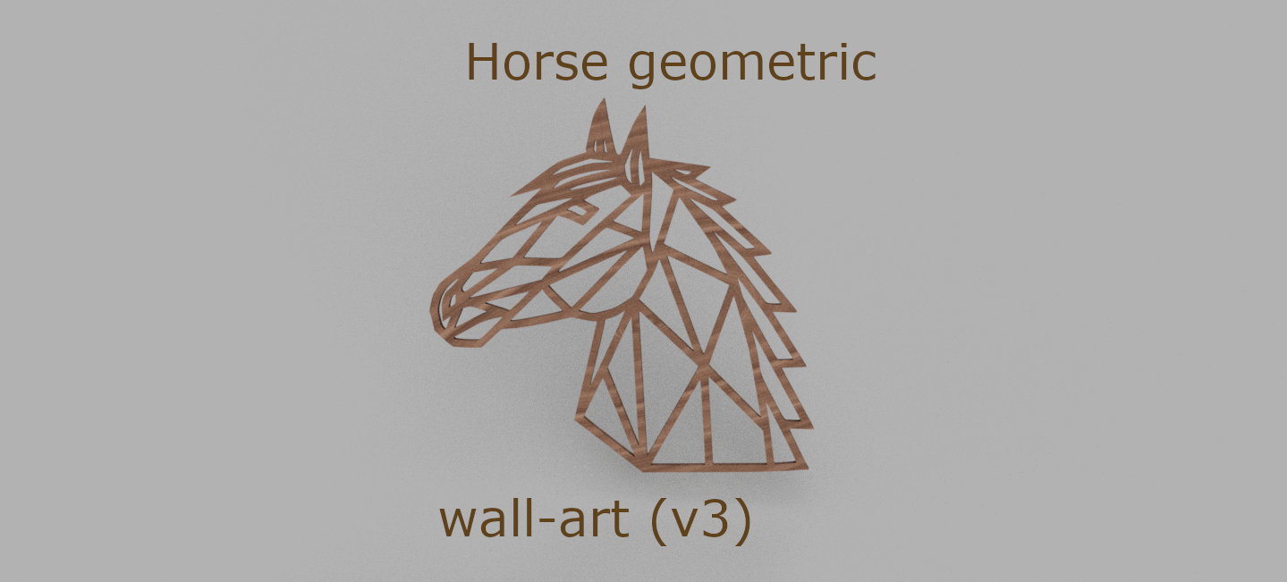 v3-horse-geometric-09876543212345678909876543221-final.png Télécharger fichier STL gratuit Cheval géométrique wall-art (v3) • Plan imprimable en 3D, RaimonLab