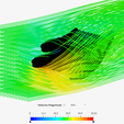 Wing-airflow.png Motorcycle winglet, Universal mounting, downforce aerofoil