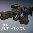 destiny_mida_multi_tool._year_two_weapon_only.jpg (OUTDATED): Mida-Multi Tool (PRINTABLE: Parts re-oriented, editing form, fit, and slicing for better assembly, Based on OLD Multi-tool part files)
