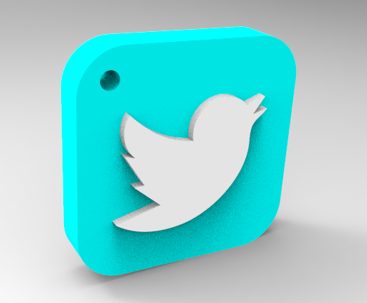twitter logo - 3D model önizlemesi