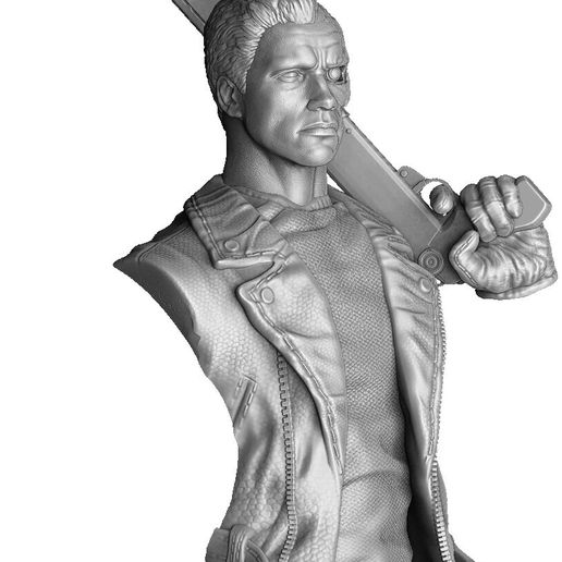 12.jpg TERMINATOR BUST T-800 3D PRINTABLE STL OBJ ZTL