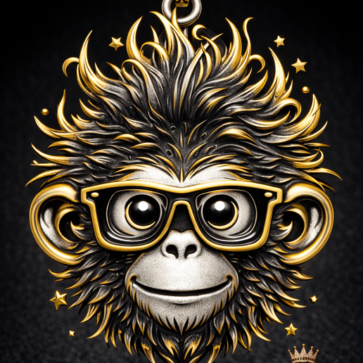 Hip Hop Monkey Face Pendant