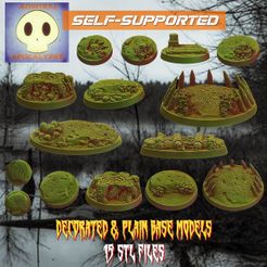 swamppresbignew-01.jpeg STL file Swamp Base Set (15 Stl Files//6 different base sizes// Round & Oval) )・Model to download and 3D print