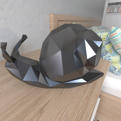 Snail-Final-1.png Archivo STL Snail Lowpoly・Modelo imprimible en 3D para descargar