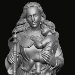 80.8.jpg Archivo STL María con el niño Jesús estatua modelo de impresión 3D・Diseño para descargar y imprimir en 3D