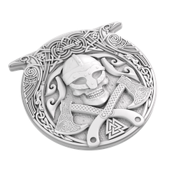 4.png STL file Viking skull・3D printer model to download