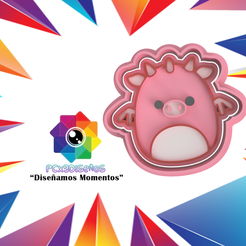 pcx3disños-Squishmallow-dakota.png Fichier STL Découpeur de gâteau SQUISHMALLOW Dakota HALLOWEEN・Plan pour impression 3D à télécharger