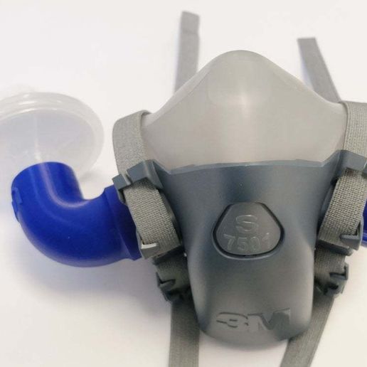 curve_adaptor.jpg Adaptador de filtro de respiración para el respirador reutilizable 3M