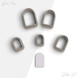 sdgdsgdsg.png Long Arch Clay Cutter, Basic Shape Polymer Clay Earring Cutter, 2 Cutter Version, 5 Sizes Included, Digital STL File, No: 980