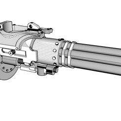 Gatling_body_one_sided.png Free STL file Alternative gatling blaster・Template to download and 3D print, dogmeat