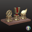 Tirupati-Balaji-Tirumala-Venkateshwara-swamy-tilak-3d-logo-emblem-1.png-12.png Elegante Tirupati Balaji Símbolo Sagrado Set | Chakra Tilak Shankh Emblema Trio | Vaishnav Hindu Decor | Dashboard Car Emblem Temple STL | 8" / 203 Mm