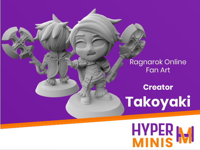 Creator_Takoyaki.png Télécharger fichier STL gratuit Chibi Creator Takoyaki - Ragnarok Online Fan Art • Plan à imprimer en 3D, HyperMiniatures