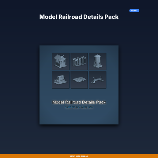 Model Railroad Details Pack - 6-Model STL Bundle