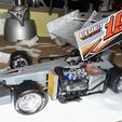 Diecast Supermodified front engine Winged race car V2 Scale 1:25