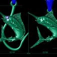 2.jpg pendant  marlin fish two options with diamond and hook