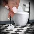 IMG_6023.jpg 1:12 Scale Miniature Toilet Brush & Holder - Modern Dollhouse Bathroom Accessory