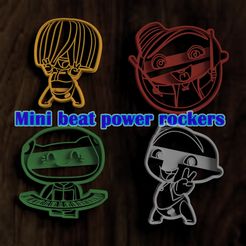 mini.jpg STL-Datei Set cutter cookie x4 mini beat power rockers・Modell zum Herunterladen und 3D-Drucken