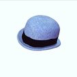 0_00016.jpg HAT 3D MODEL  Top Hat DENIM RIBBON CLOTHING DRESS British Fedora Hat with Belt Buckle Wool Jazz Hat for Autumn Winter Valentino Garavani - Rabbit skin calfskin ribbon antique metal