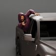 3DG-0001.jpg Gangster man in hoodie shooting gun leaning out the window of the car