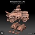 SPACE DWARF APC INTENDED FOR TABLETOP GAMES INCLUDES TWO APC VERSIONS porte Cm TaN dC) pc}o 31a 7\_) 6 2 al Space Dwarf Rocket APC