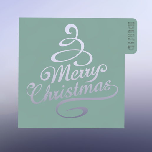 STENCIL MERRY CHRISTMAS - 3D model önizlemesi