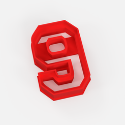 num 9.png Free STL file COOKIE CUTTER NUMBER STL 9 - COOKIE CUTTER NUMBER 9・3D printable object to download, Argen3D