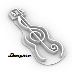 Classic-guitar-imprinting.png Archivo STL Cortador de galletas para imprimir guitarras・Modelo para descargar y imprimir en 3D