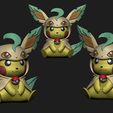 pikachu-leafeon-2.jpg Pokemon - Pikachu Cosplay Poncho Leafeon