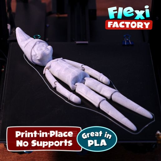 Flexi Elf 2 copy.jpg STL-Datei Niedliche Flexi Print-in-Place Elfe herunterladen • Design für 3D-Drucker, FlexiFactory