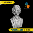 Emily-Dickinson-Personal.png 3D Model of Emily Dickinson - High-Quality STL File for 3D Printing (PERSONAL USE)