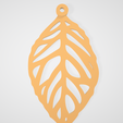 Earring-leaf-1.png STL file Earring - leaf・3D printing idea to download