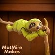 Sloth-7-copy.jpg Sloth plus Tree display, Articulated fidget figure, 3mf included