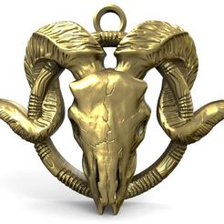 Ram-skull-pendant-.1.jpg STL-Datei Widder-Totenkopf-Anhänger herunterladen • 3D-druckbares Design, Majs84
