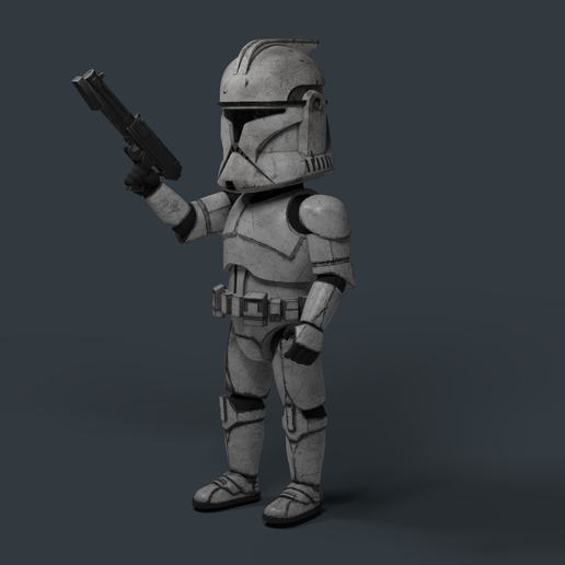 CP01_Stand Pose_Little Gun_B.png 3D file Clone Trooper・3D print design to download, 3dprintink
