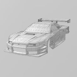 Nissan-Skyline-R34-GTR-LM.jpg OBJ file Nissan Skyline R34 GTR-LM 1:24 & 1:25 Scale・3D printing template to download
