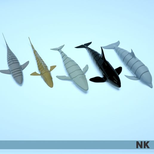 001.jpg Fichier STL COLLECTION ARTICULÉE REQUIN ORCA ESTURGEON DAUPHIN BALEINE・Modèle pour imprimante 3D à télécharger, NontasK