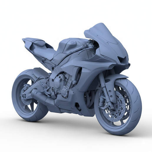 Yamaha YZF-R1 enduro bike STL, motorcycle model kit, split parts motorcycle STL, motorcycle showroom STL, motorcycle lamp STL, snap fit motorcycle STL, 1:32 motorcycle, motorcycle figurine, motorbike STL, FDM friendly motorcycle, futuristic motorcycle STL