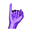 3_SubTool3.stl HAND SIGN LANGUAGE ALPHABET I,J,K,L