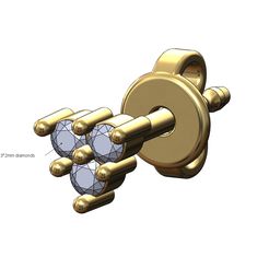 Tri-cluster-diamond-stud-earring-00.jpg Archivo STL Modelo de impresión en 3D de un pendiente de diamante en racimo pequeño・Plan de impresora 3D para descargar
